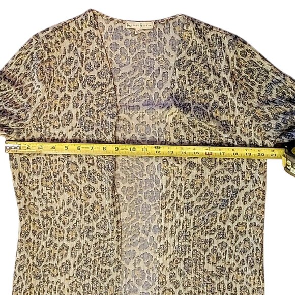 Another Reason Longline Duster Length Cardigan Boho Animal Print Open Front Sz L - Picture 10 of 13
